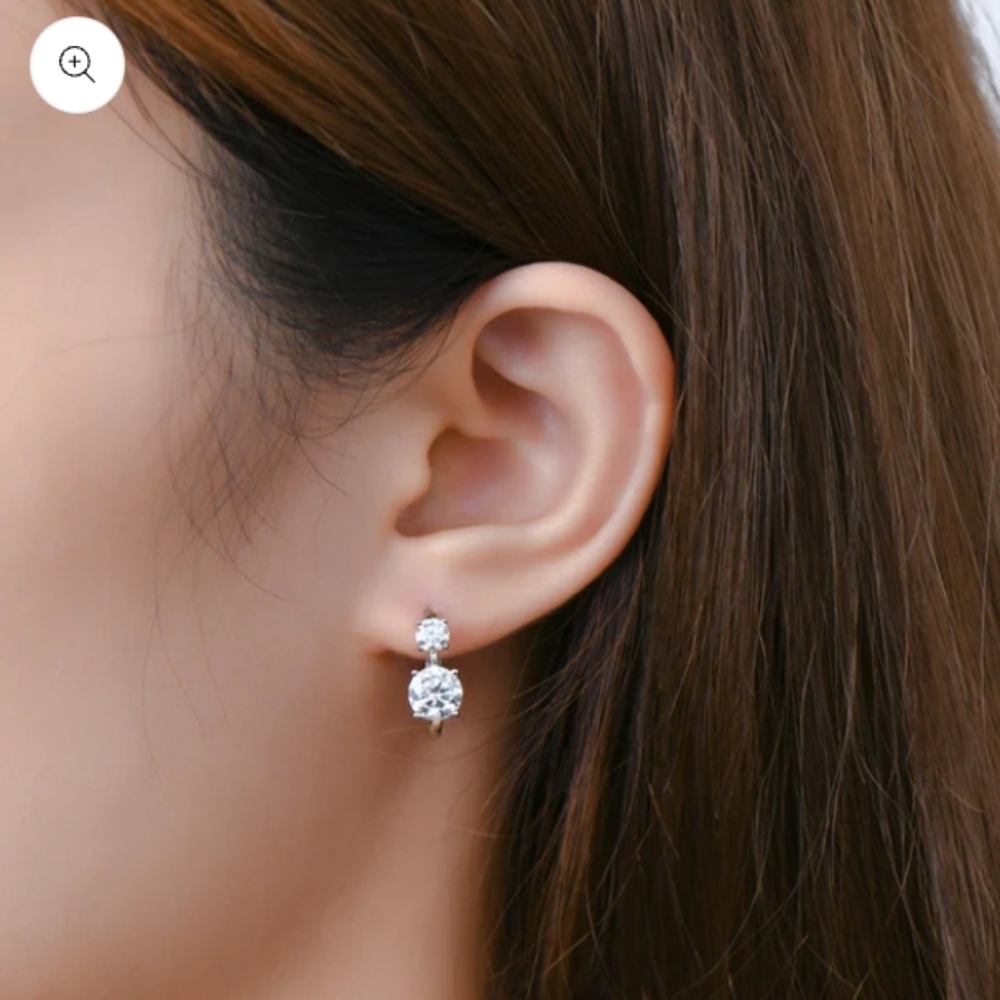 MOISSANITE Hoop Earrings S925 VSS1